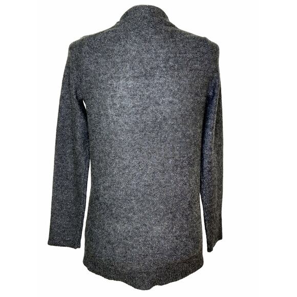 Gap Charcoal Gray Silver Metallic Wool Blend Button Front Cardigan - Picture 5 of 9